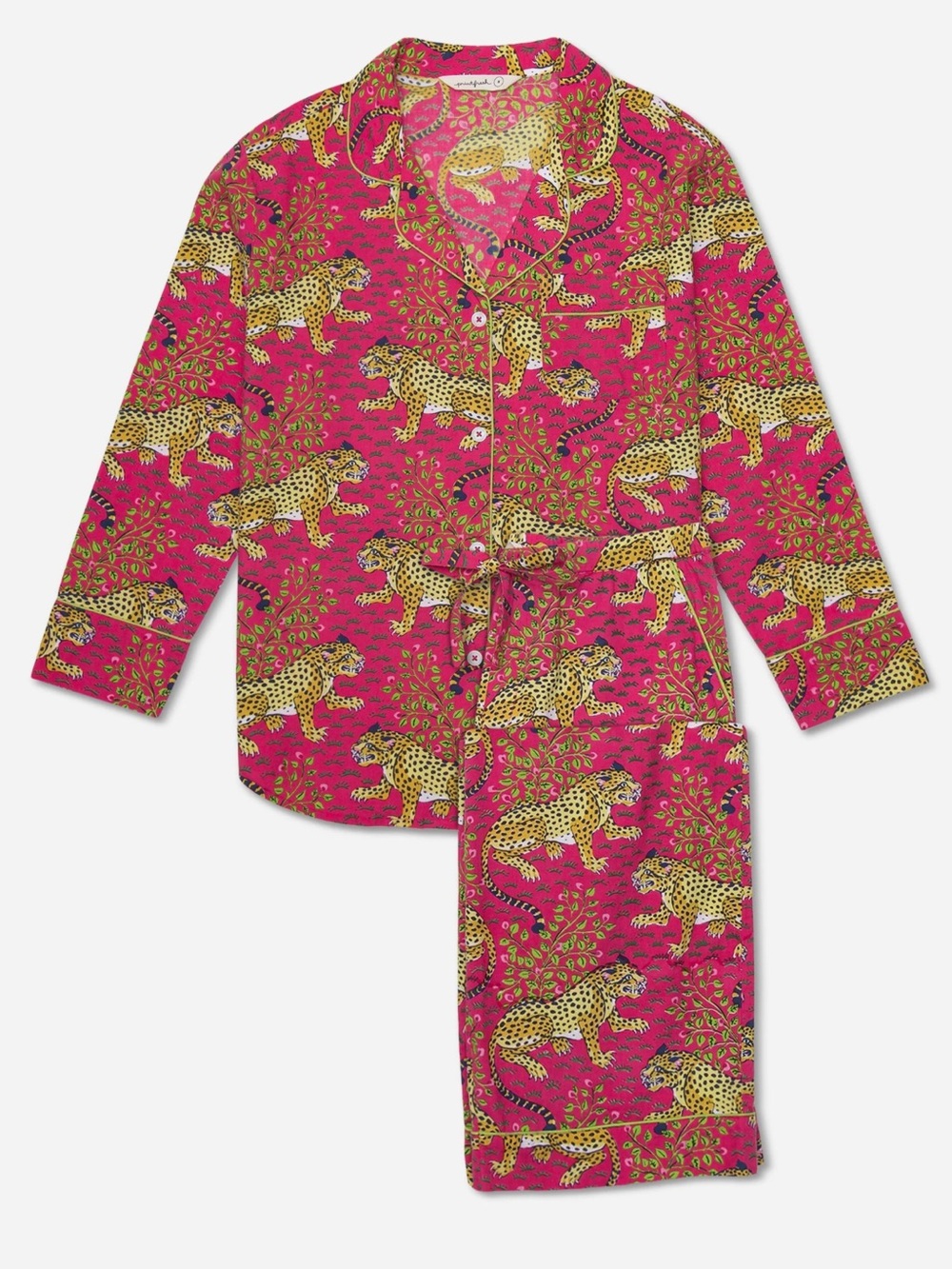Print Fresh Organic Cotton Pajamas Bagheera Top Bottoms Pink Leopard XL TALL